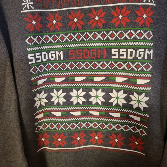 MY FAVORITE MURDER PODCAST Sweatshirt 2XL SSDGM Gray Christmas Sweater Knives D1 - Picture 3 of 7